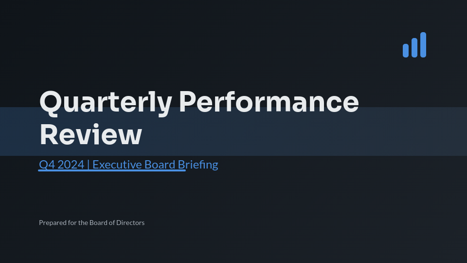 Executive Board Quarterly Strategic Review