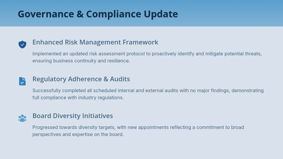 Strategic Board Governance Review