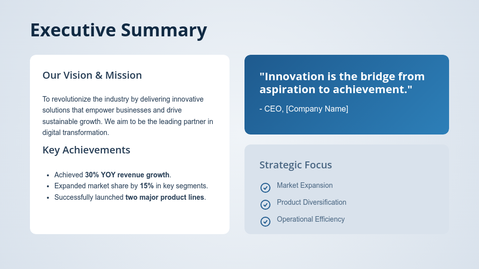 Strategic Board Investor Update
