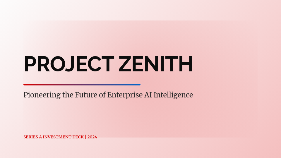 Seed Round Venture Capital Deck