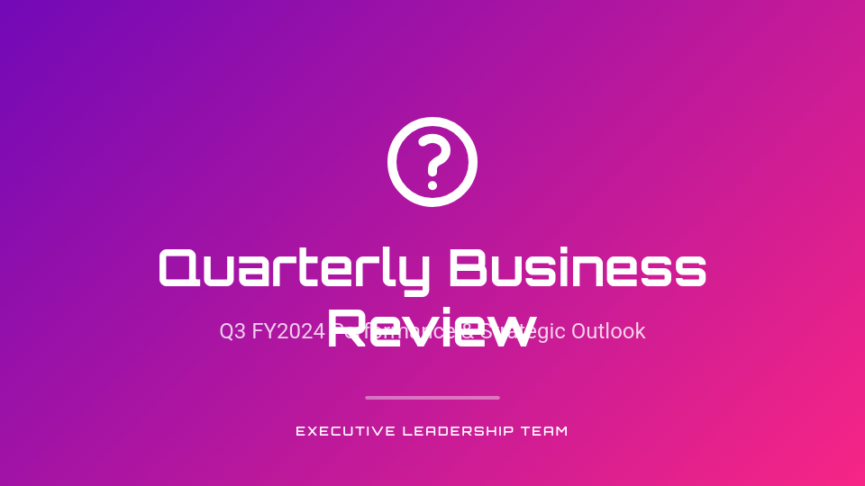 Strategic Quarterly Growth Performance Review