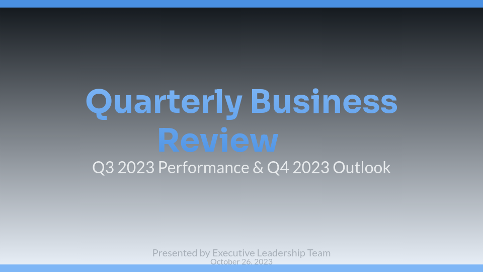 Quarterly Business Performance & Strategic Growth