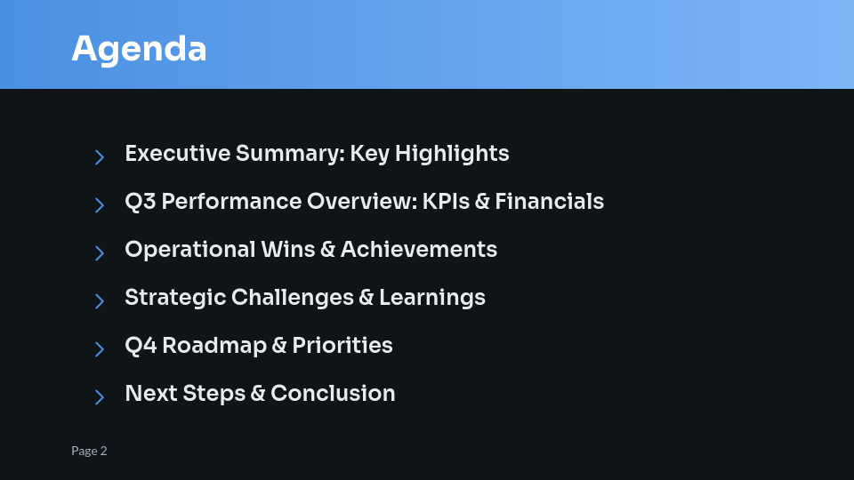 Quarterly Business Performance & Strategic Growth