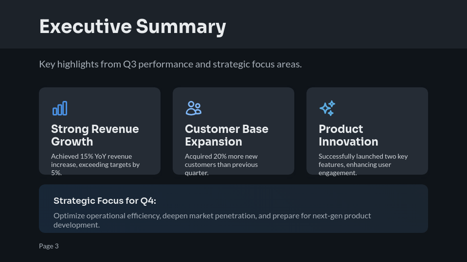 Quarterly Business Performance & Strategic Growth