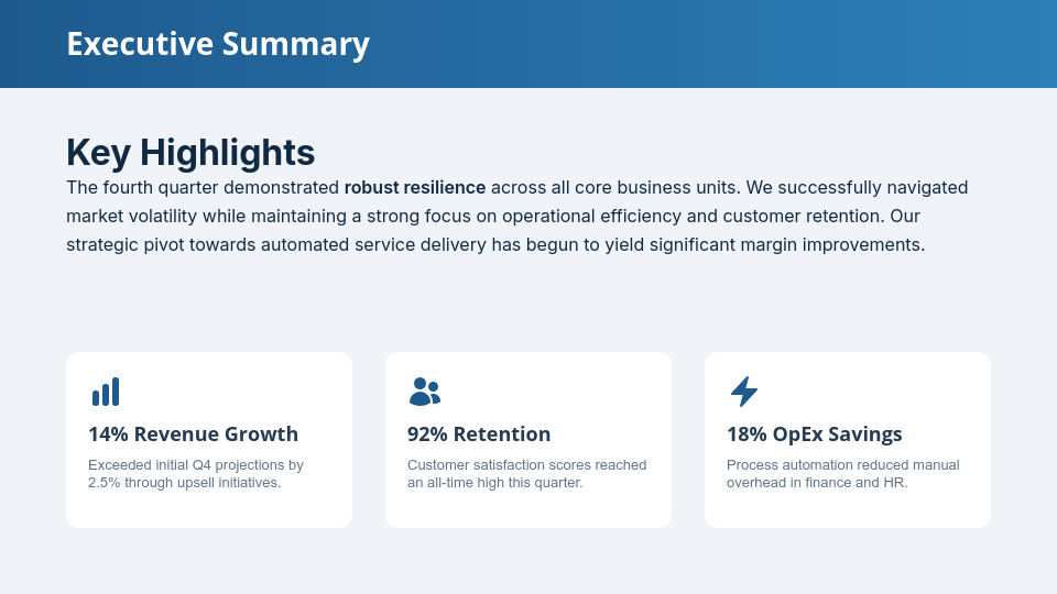 Strategic Quarterly Business Performance Review