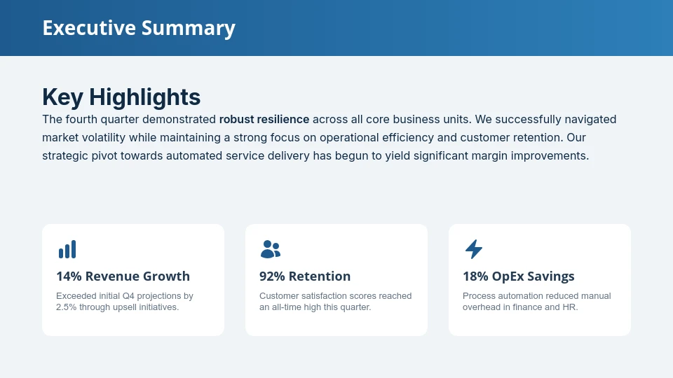 Strategic Quarterly Business Performance Review