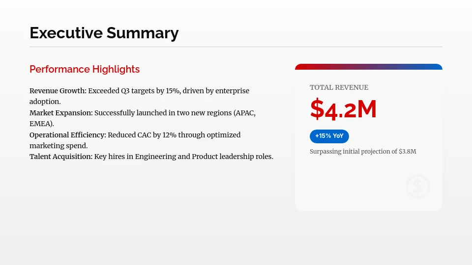 Strategic Quarterly Business Review Roadmap