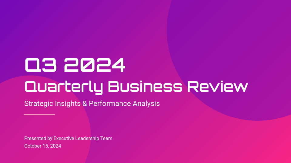 Strategic Quarterly Business Performance