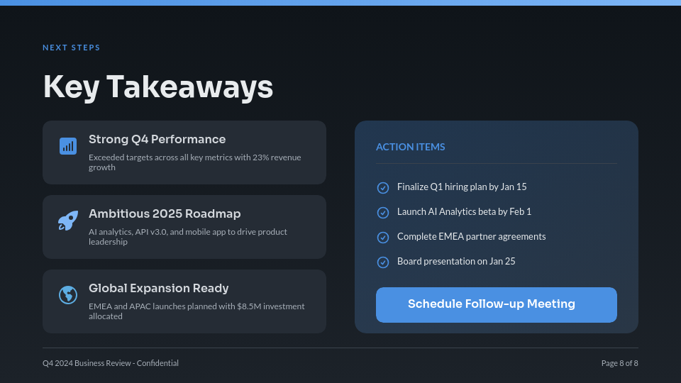 Executive Quarterly Performance & Strategy