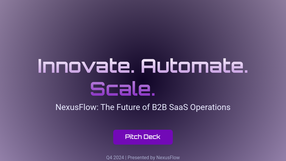 Scalable B2B SaaS Investor Pitch