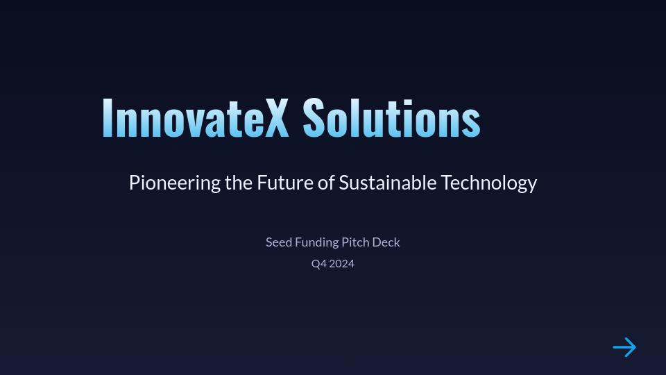 Strategic Tech Startup Investor Deck