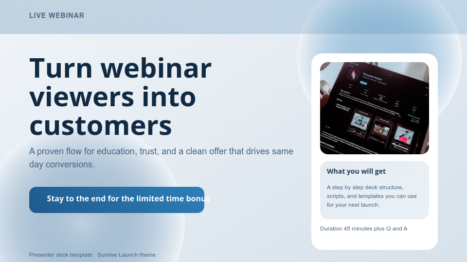 Engaging Virtual Sales Webinar Pitch