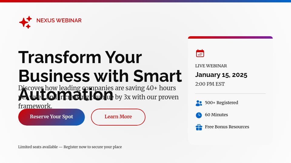 Lead Generation Webinar Masterclass