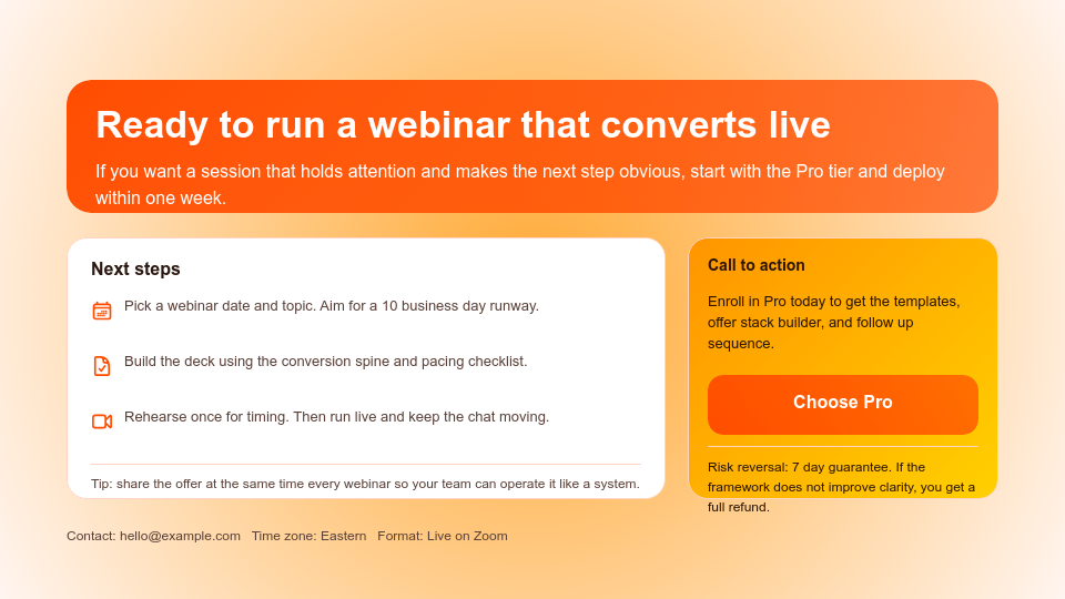 High-Impact Webinar Sales Pitch