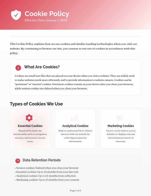 Website Cookie Compliance & Privacy Policy