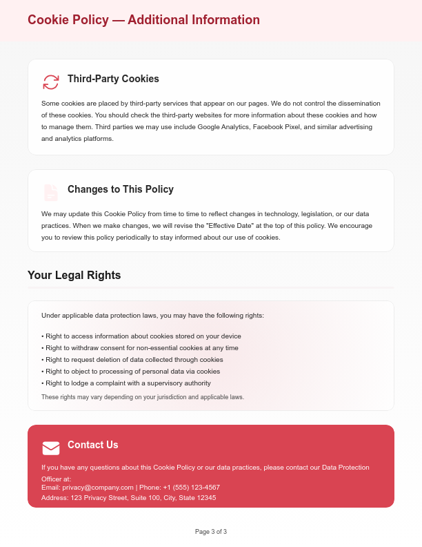 Website Cookie Compliance & Privacy Policy