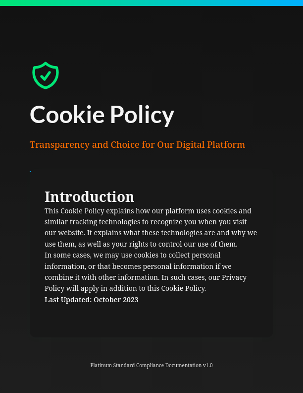 Comprehensive Website Cookie Policy