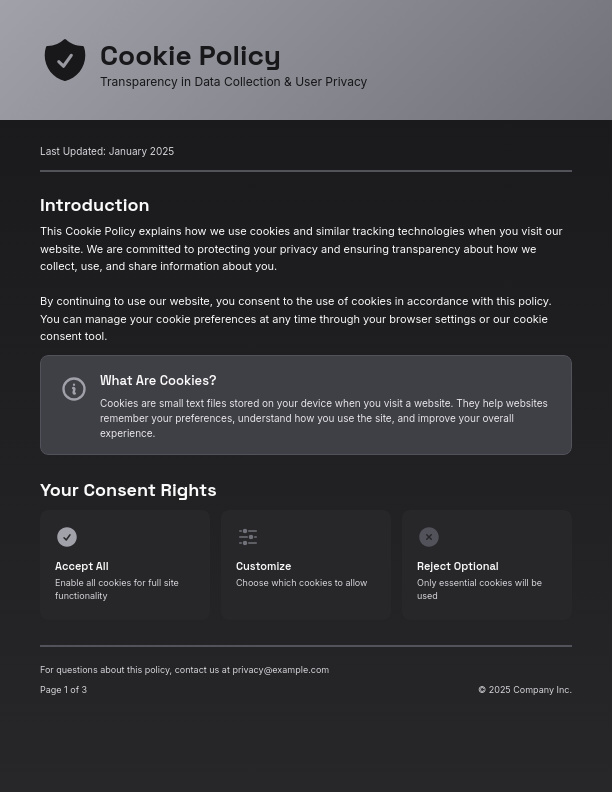 Comprehensive Digital Cookie Disclosure