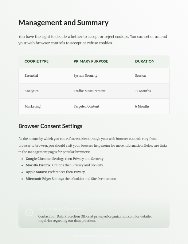 Comprehensive Website Cookie Compliance Policy