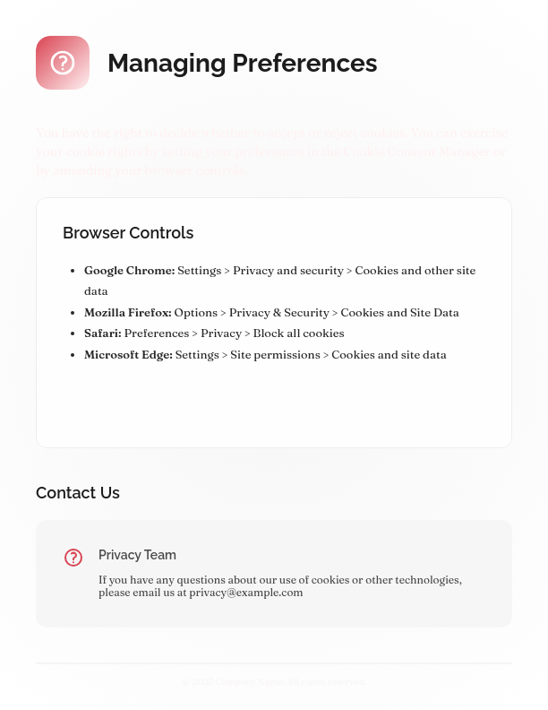Website Cookie Compliance Policy