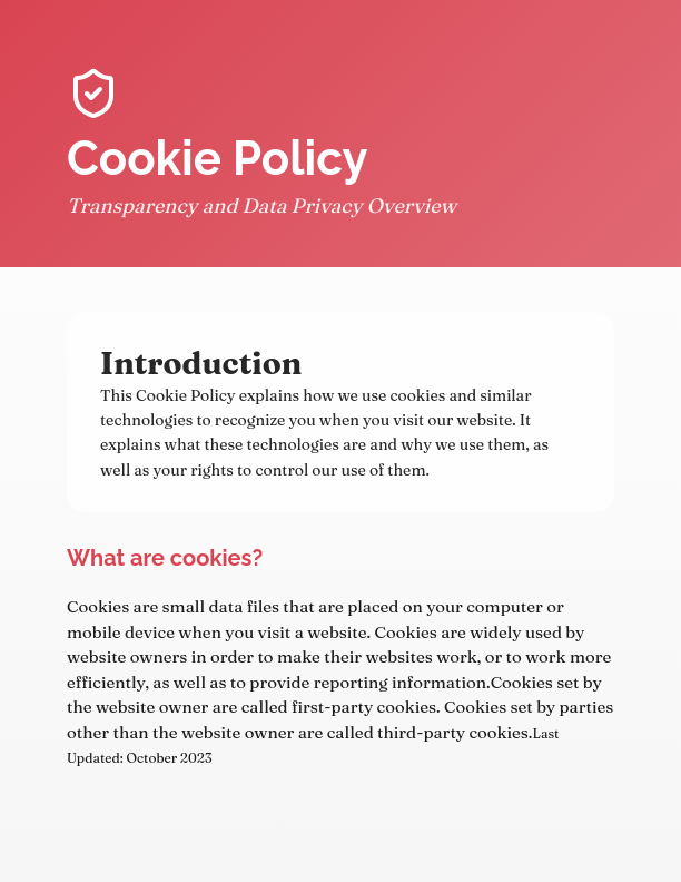 Comprehensive Website Cookie Notice & Policy