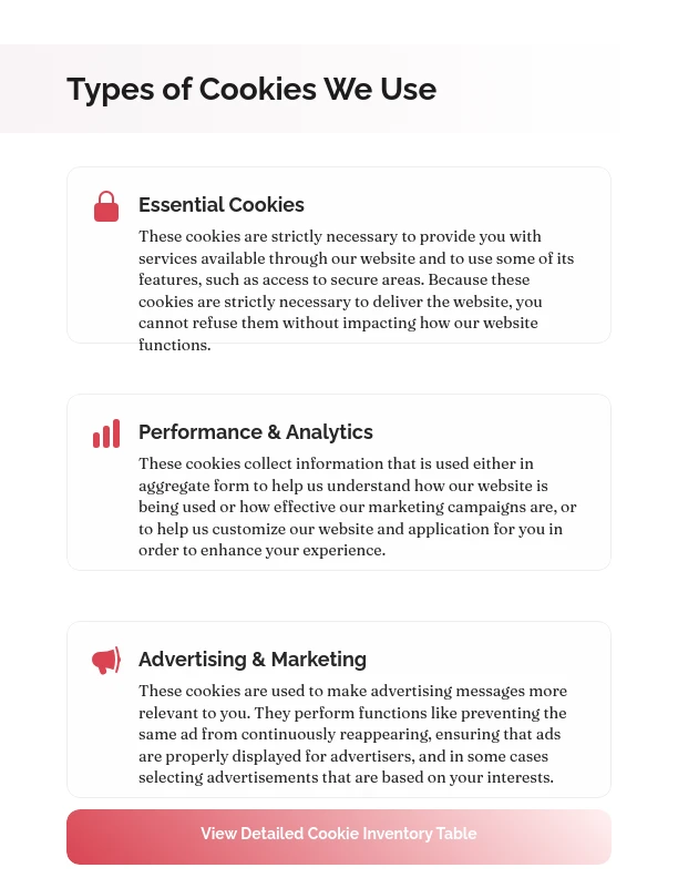 Comprehensive Website Cookie Notice & Policy