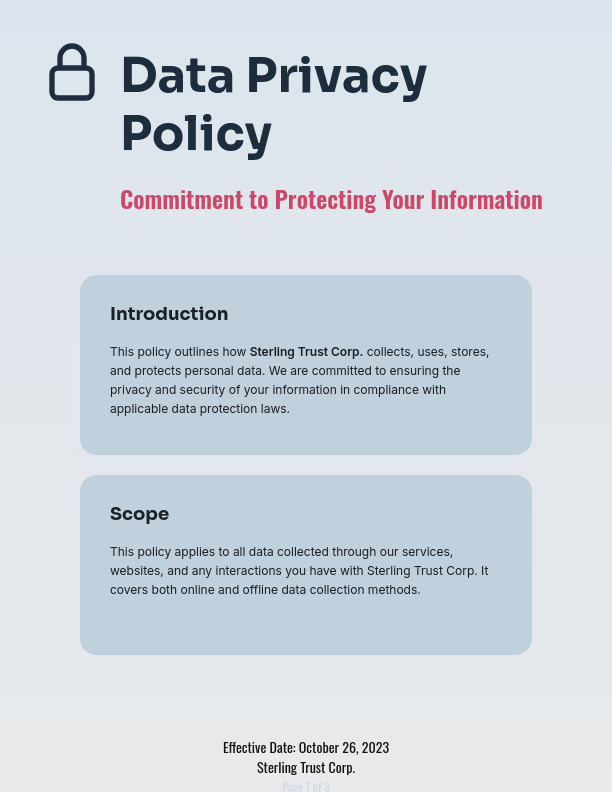Comprehensive Data Privacy Policy