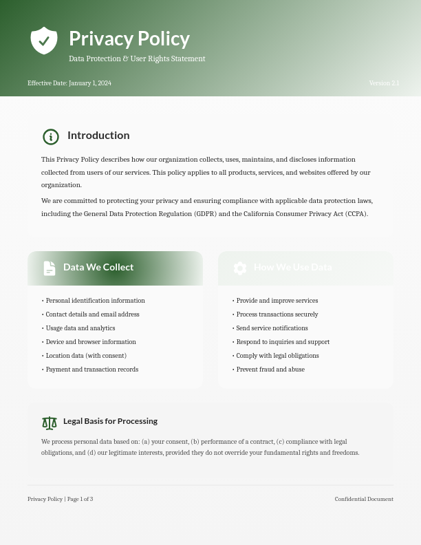 Corporate Privacy & Data Protection Policy