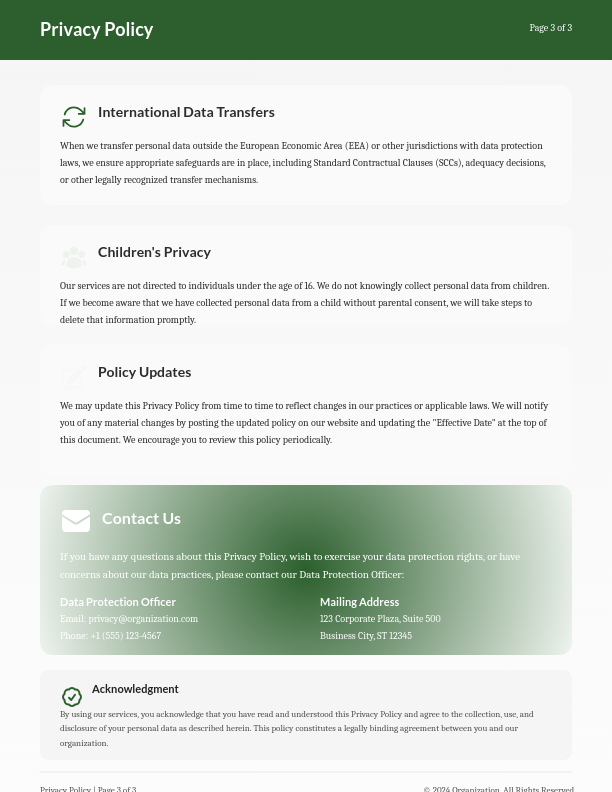 Corporate Privacy & Data Protection Policy