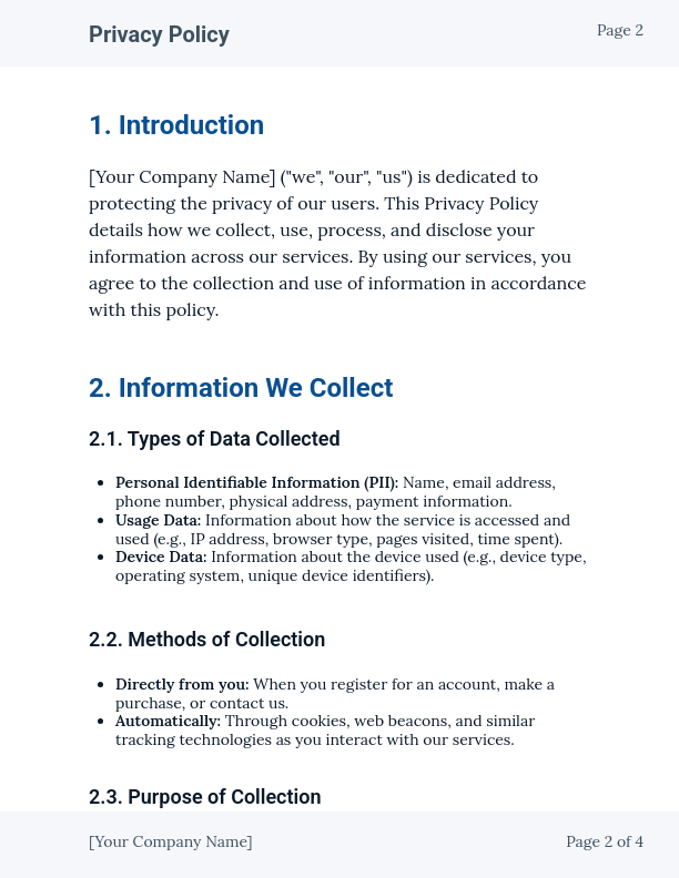 Corporate Information Privacy Policy