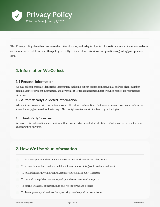 Comprehensive Digital Privacy & Data Policy