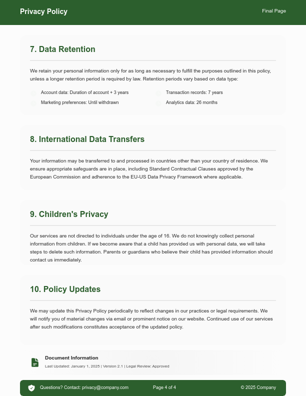 Comprehensive Digital Privacy & Data Policy