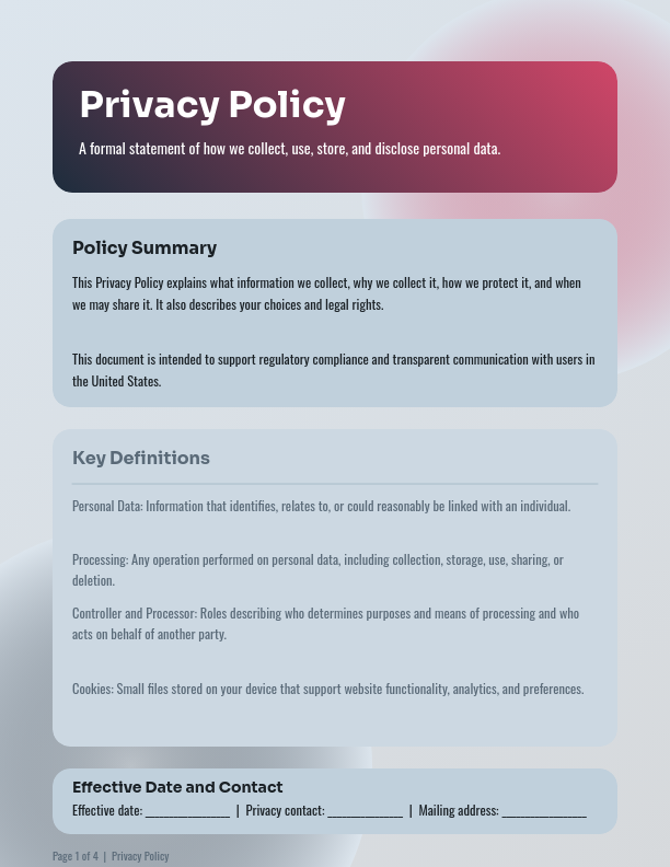 Corporate Personal Data Protection Policy