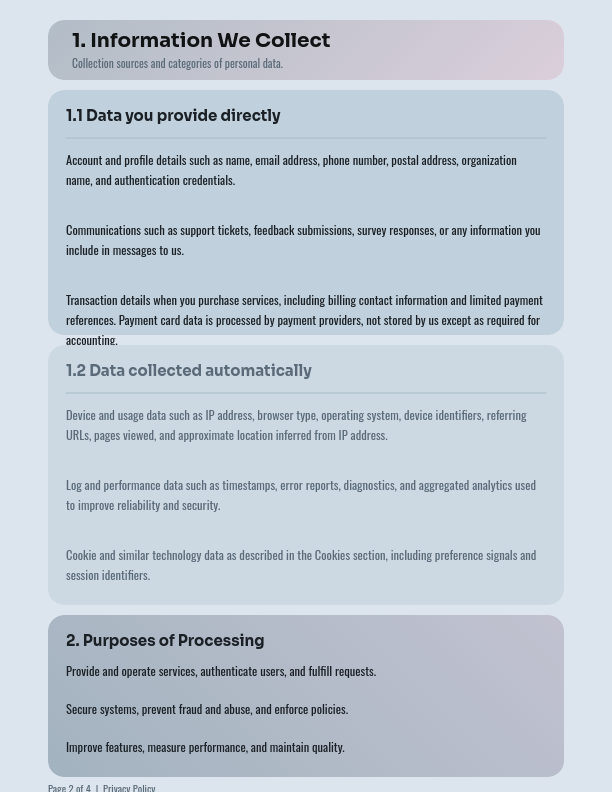 Corporate Personal Data Protection Policy