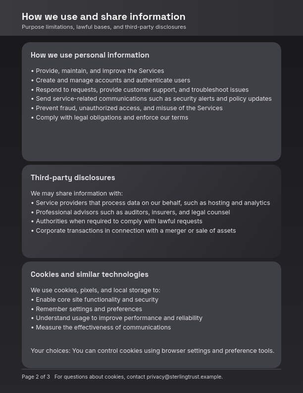 Comprehensive Website Privacy Policy