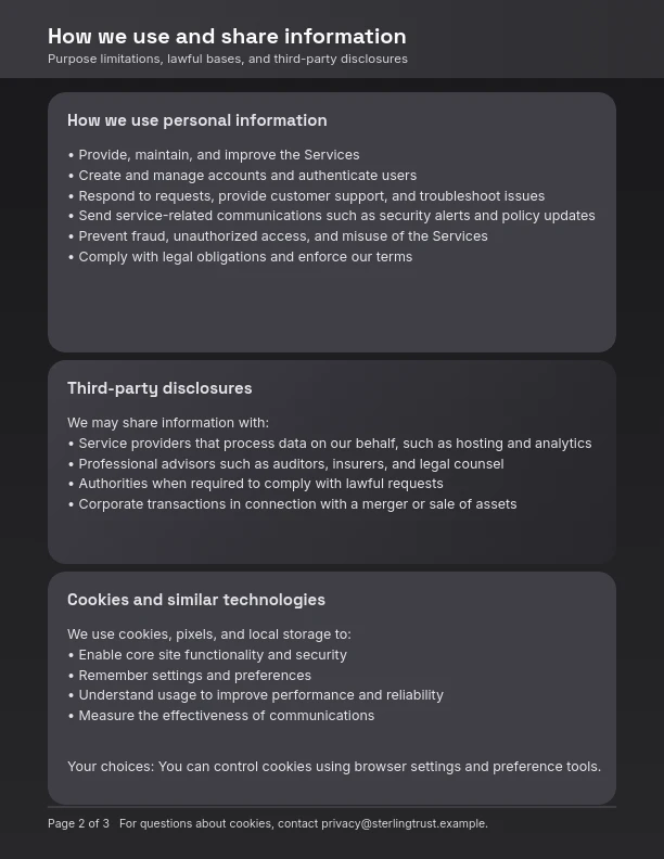 Comprehensive Website Privacy Policy