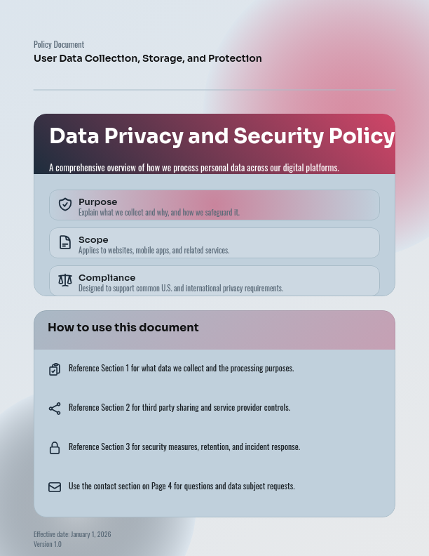 Comprehensive User Data Privacy Protocol