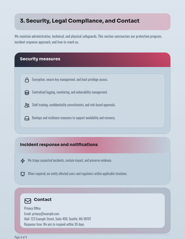 Comprehensive User Data Privacy Protocol