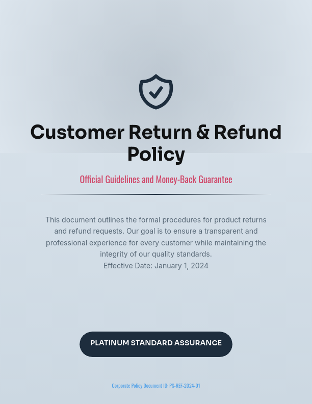 Standard Retail Refund and Return Policy