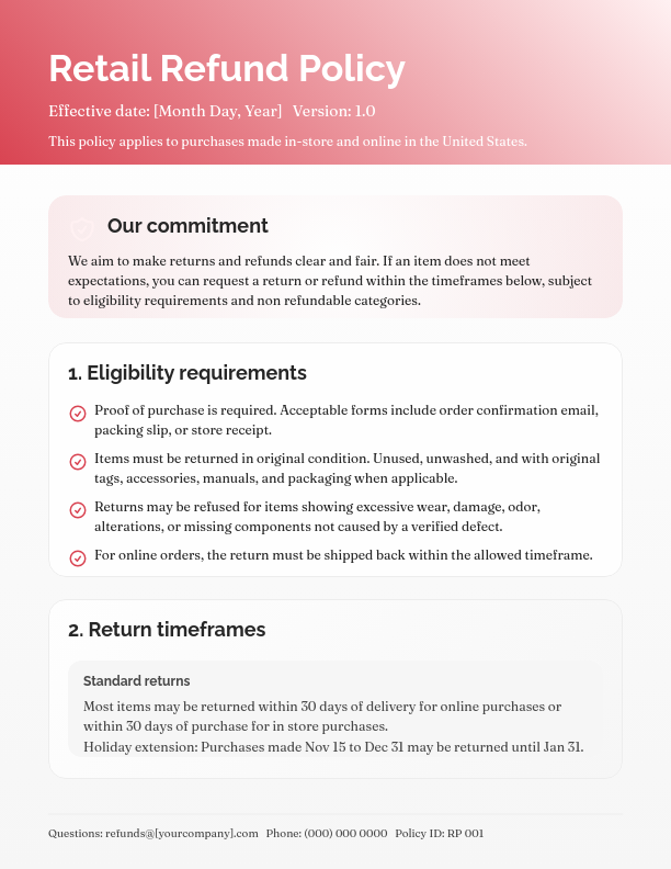 Customer Refund and Exchange Guidelines