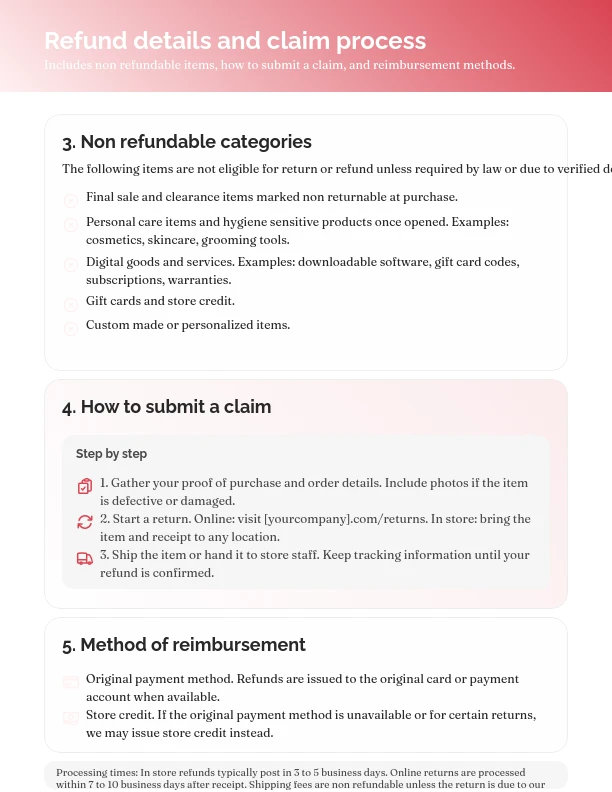 Customer Refund and Exchange Guidelines