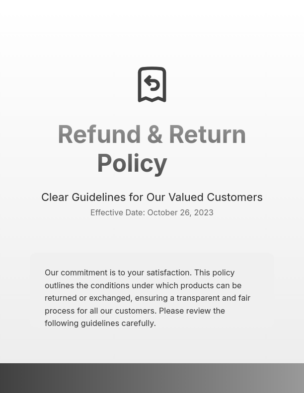Standard E-commerce Refund and Return Policy
