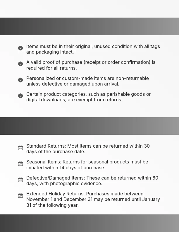 Standard E-commerce Refund and Return Policy