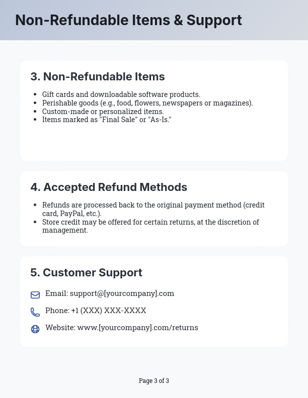 Retail Product Return and Refund Policy