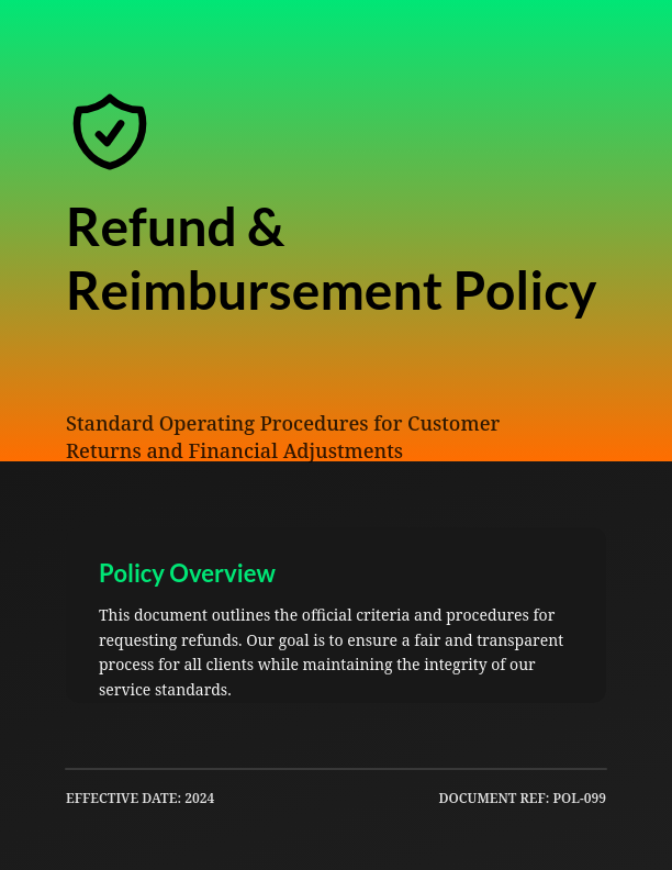 Standard Customer Refund Guidelines