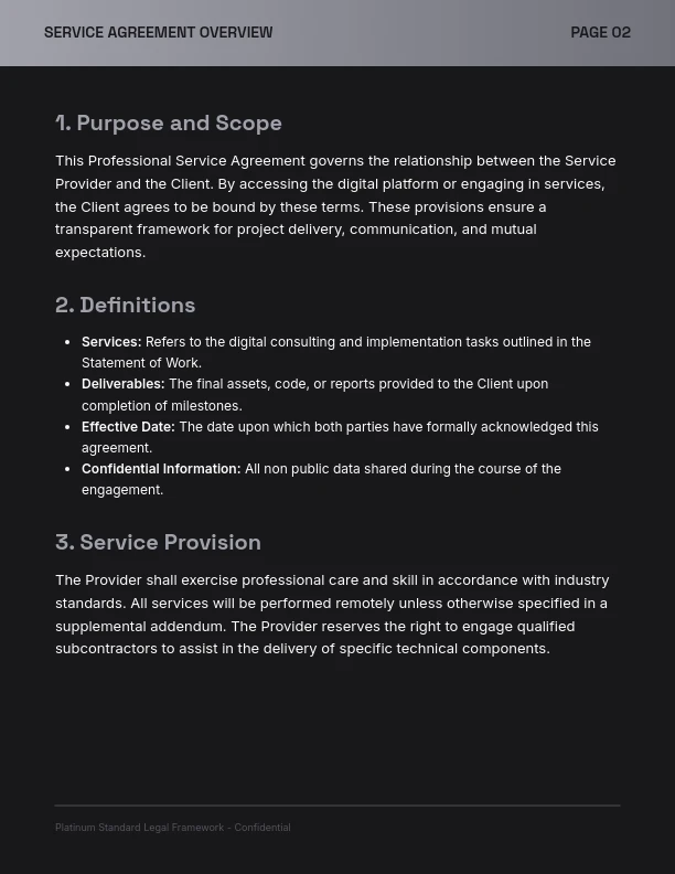 Standard Digital Service Agreement