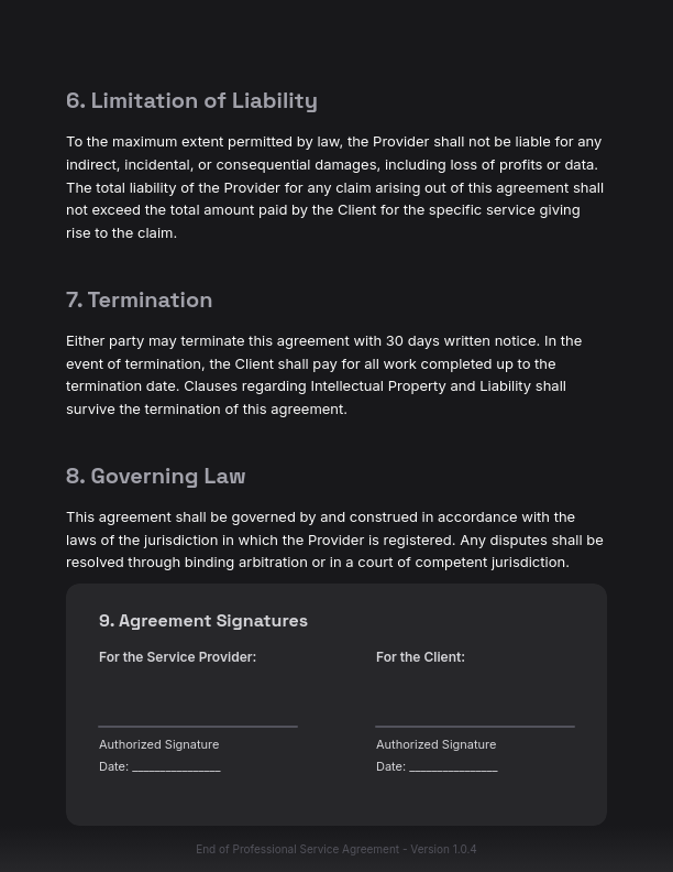 Standard Digital Service Agreement