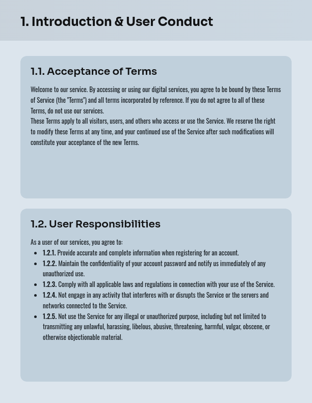 Website Terms and Conditions Agreement