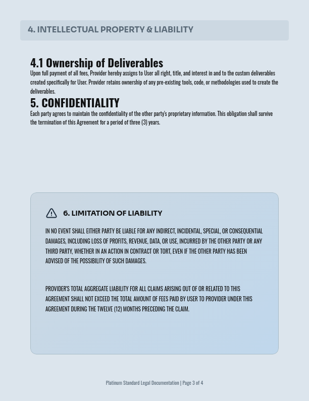 SaaS Platform User Service Agreement