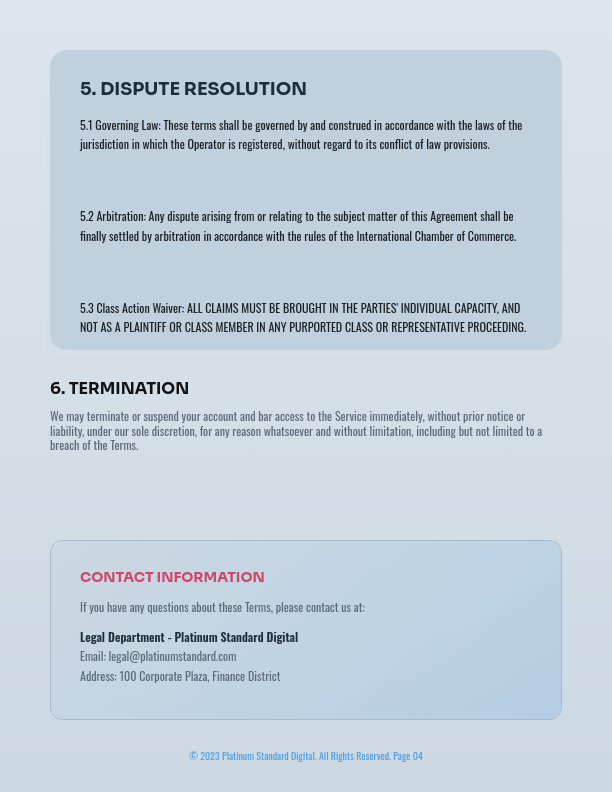 Comprehensive Platform Terms of Service